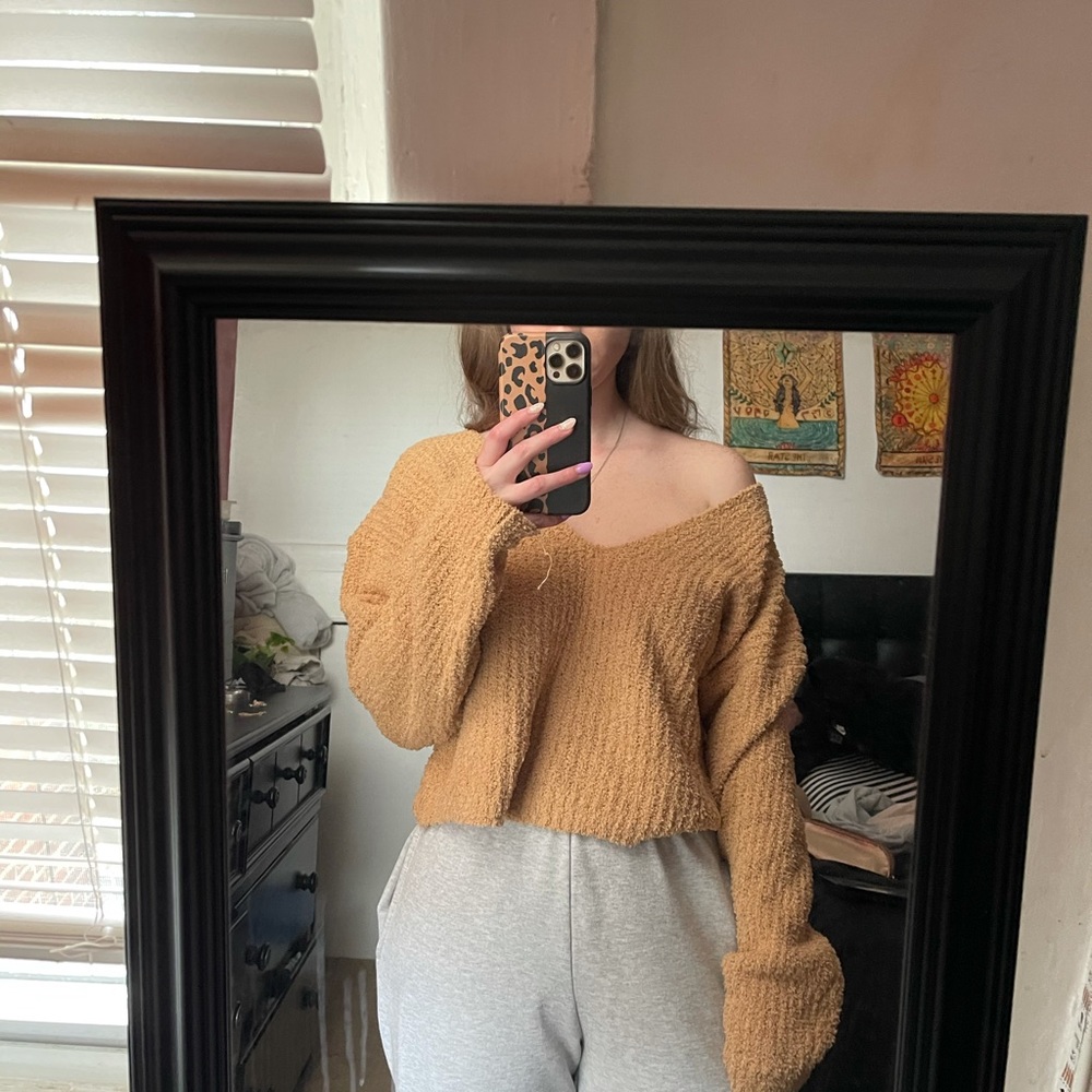 Off the shoulder oversized sweater